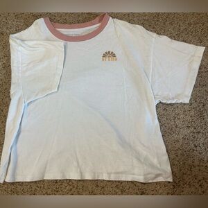 American Eagle Outfitters White Tee with Pink Trim